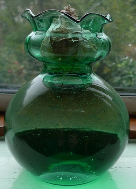 green hyacinth vase