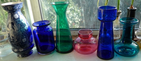 jewel-coloured vases