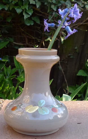 painted milk glass hyacinth vase